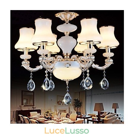 La lussuosa lampada a sospensione in giada naturale della lampada a sospensione in cristallo europeo La lussuosa lampada a sospensione in giada naturale della lampada a sospensione in cristallo europeo