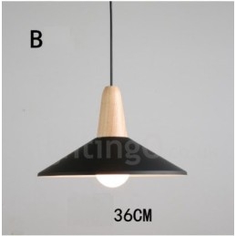 Lampada a sospensione moderna contemporanea in legno e metallo multicolore