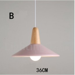 Lampada a sospensione moderna contemporanea in legno e metallo multicolore