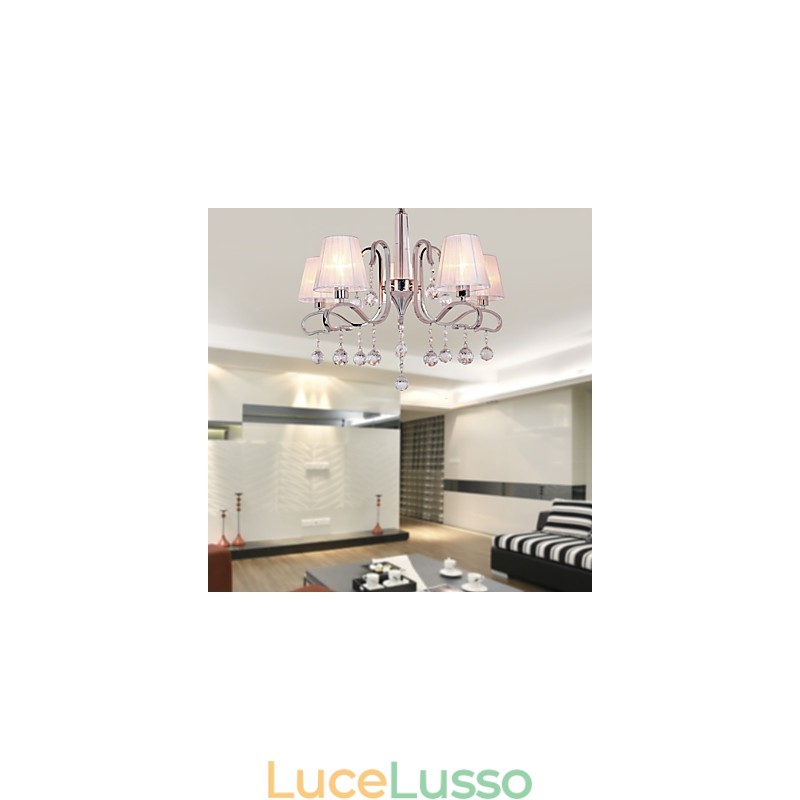 Lampadario moderno contemporaneo in cristallo elettroplaccato
