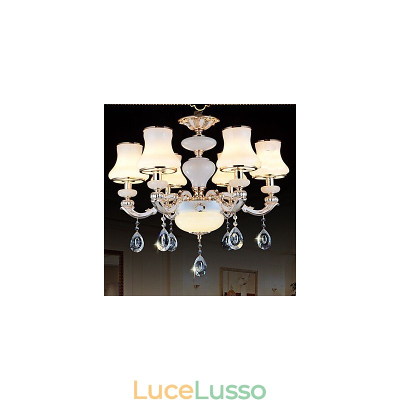 La lussuosa lampada a sospensione in giada naturale della lampada a sospensione in cristallo europeo