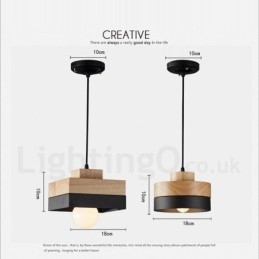 Lampada a sospensione moderna in legno e metallo, contemporanea