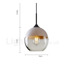 Lampada a sospensione moderna e contemporanea con paralume in vetro