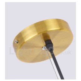 Lampadario in rame a 6 luci con paralume in vetro
