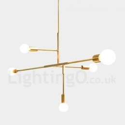Lampadario moderno contemporaneo in rame a 5 luci