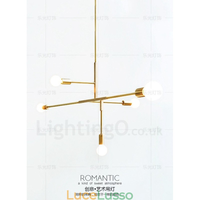 Lampadario moderno contemporaneo in rame a 5 luci