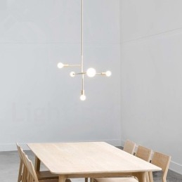 Lampadario moderno contemporaneo in rame a 5 luci