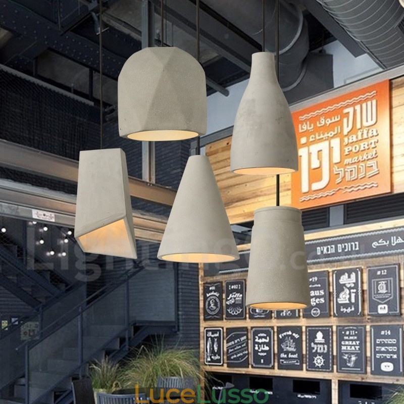 Lampada a sospensione in cemento 1 luce