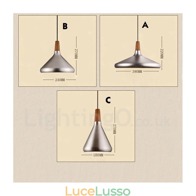 Lampada a sospensione moderna contemporanea in metallo a 1 luce
