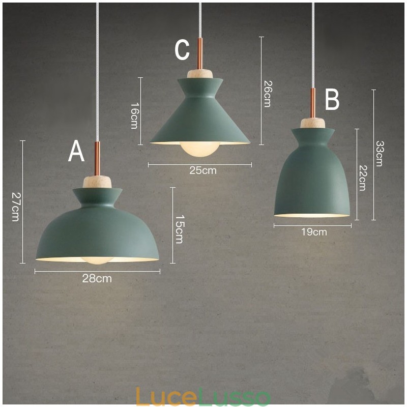 Lampada a sospensione moderna contemporanea in metallo multicolore