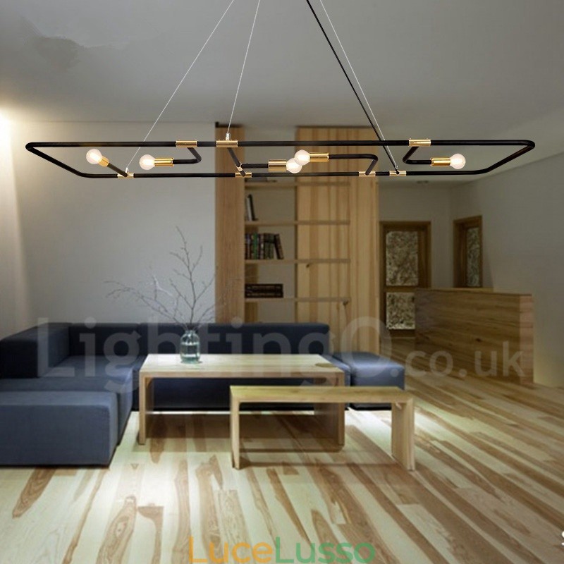 Lampada a sospensione moderna e contemporanea a 5 luci