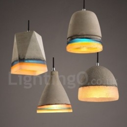 Lampada a sospensione vintage in cemento