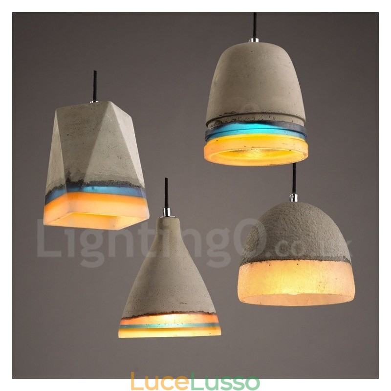 Lampada a sospensione vintage in cemento