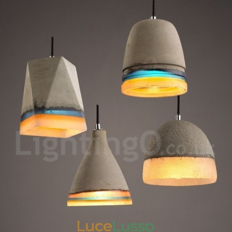 Lampada a sospensione vintage in cemento Lampada a sospensione vintage in cemento