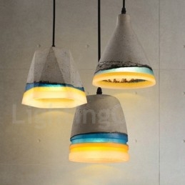 Lampada a sospensione vintage in cemento