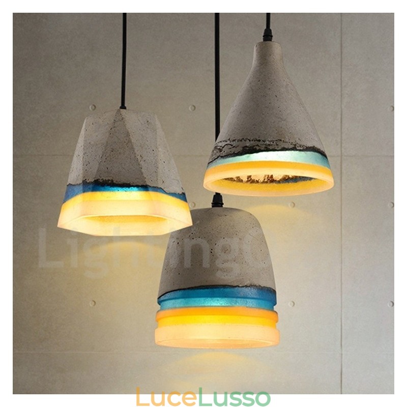 Lampada a sospensione vintage in cemento