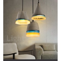 Lampada a sospensione vintage in cemento