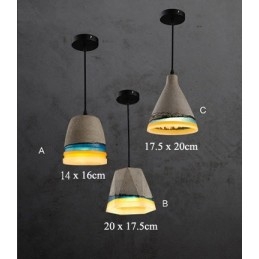 Lampada a sospensione vintage in cemento