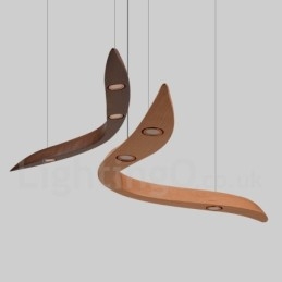 Lampada a sospensione moderna contemporanea in legno a 3 luci