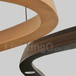 Lampada a sospensione moderna contemporanea in legno a 3 luci