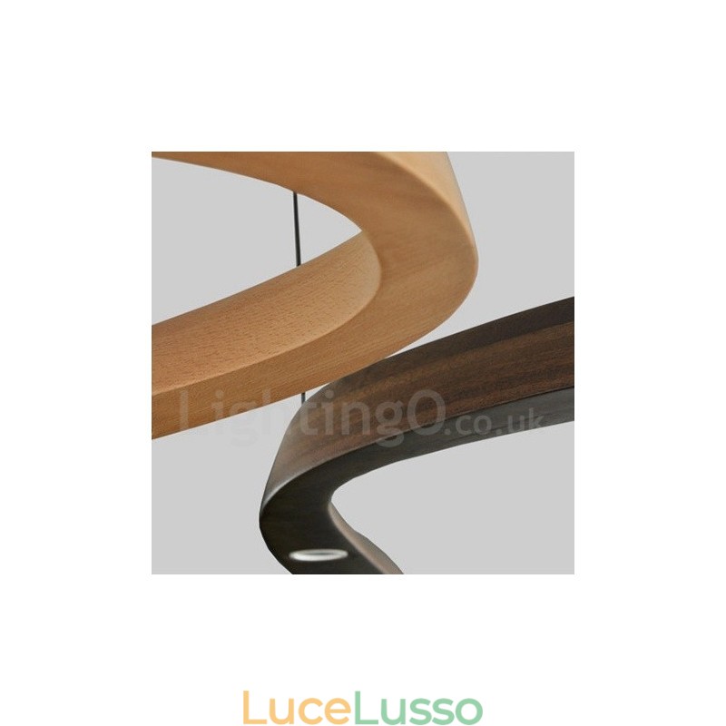Lampada a sospensione moderna contemporanea in legno a 3 luci