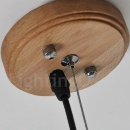 Lampada a sospensione moderna contemporanea in legno a 3 luci
