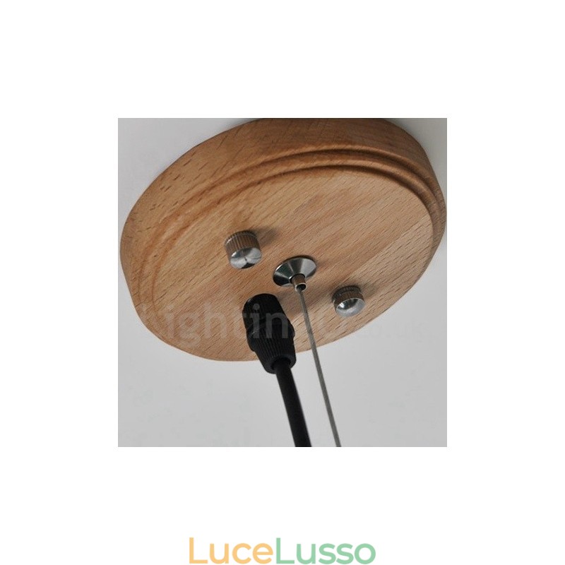 Lampada a sospensione moderna contemporanea in legno a 3 luci