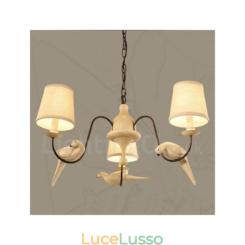 Lampada a sospensione rustica vintage a 3 luci