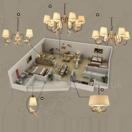 Lampada a sospensione rustica vintage a 3 luci