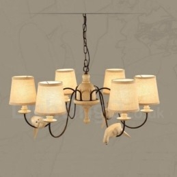 Lampada a sospensione rustica vintage a 6 luci