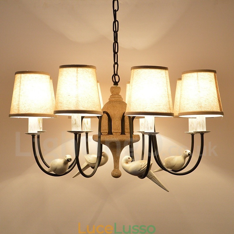 Lampada a sospensione rustica vintage da 8 luci