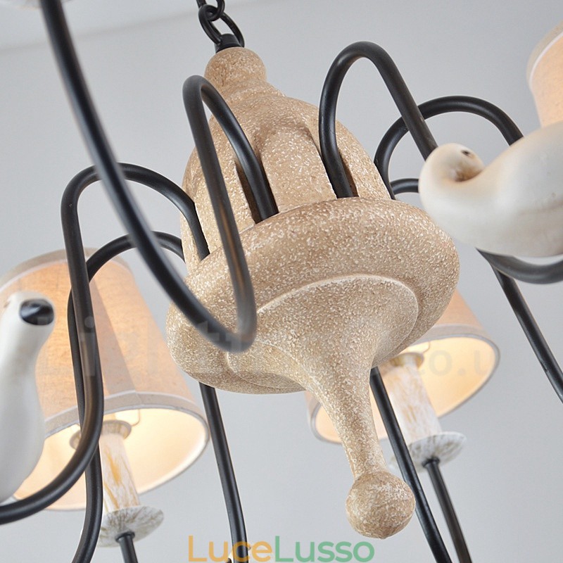 Lampada a sospensione rustica vintage da 8 luci