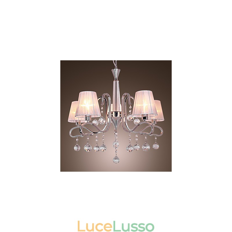 Lampadario moderno contemporaneo in cristallo elettroplaccato