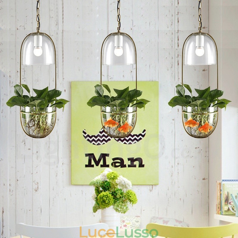 Lampada a sospensione in metallo e vetro Rustic Lodge