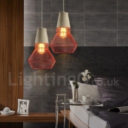 1 luce pendente rustica in metallo e cemento