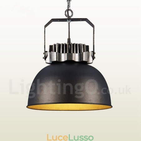 Lampada a sospensione in metallo vintage Black Country Lampada a sospensione in metallo vintage Black Country