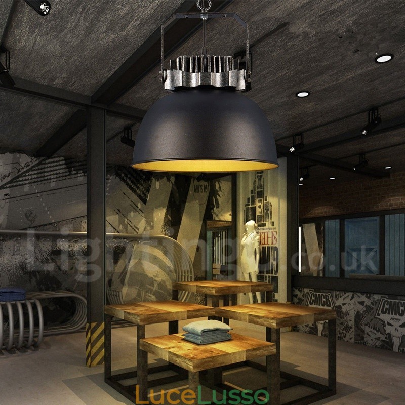 Lampada a sospensione in metallo vintage Black Country