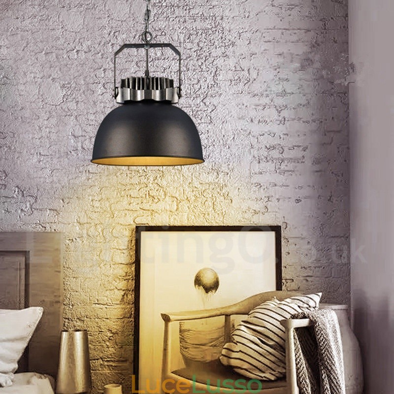 Lampada a sospensione in metallo vintage Black Country