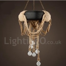 Lampada a sospensione Country Vintage a 6 luci