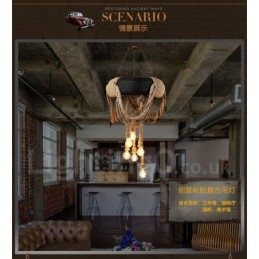 Lampada a sospensione Country Vintage a 6 luci
