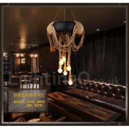 Lampada a sospensione Country Vintage a 6 luci
