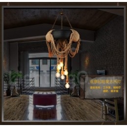 Lampada a sospensione Country Vintage a 6 luci