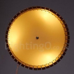 Lampada a sospensione moderna e contemporanea a tamburo in legno