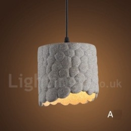 Lampada a sospensione retrò vintage in cemento a 1 luce