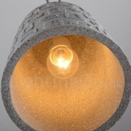 Lampada a sospensione retrò vintage in cemento a 1 luce