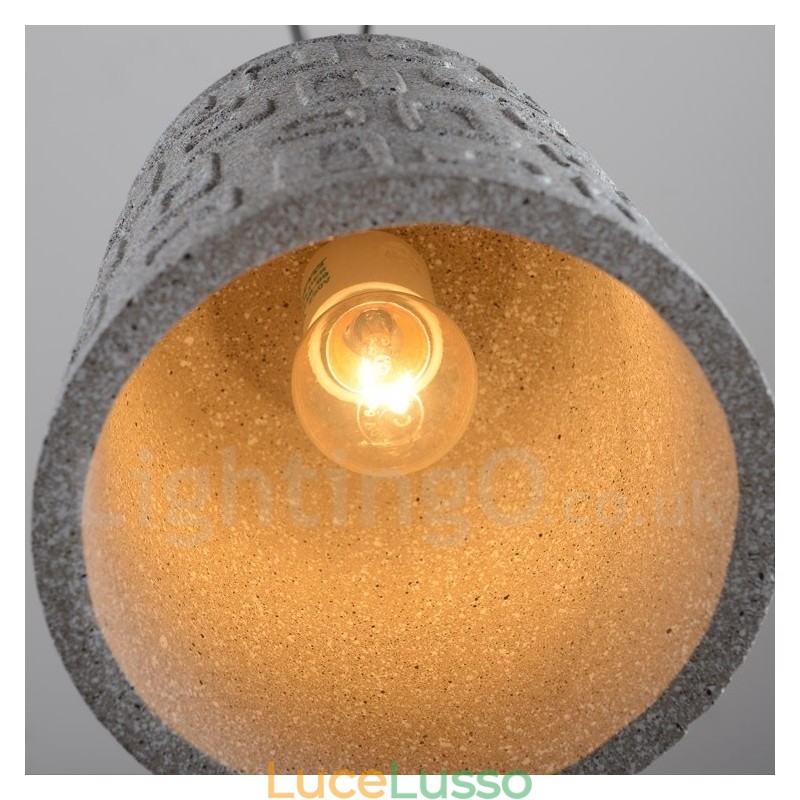 Lampada a sospensione retrò vintage in cemento a 1 luce