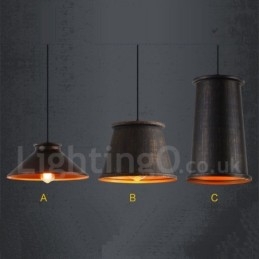 Lampada a sospensione in metallo retrò vintage a 1 luce
