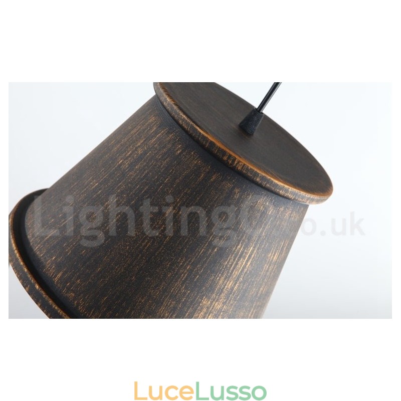 Lampada a sospensione in metallo retrò vintage a 1 luce