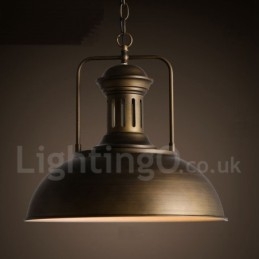 Lampada a sospensione retrò vintage in metallo a 1 luce