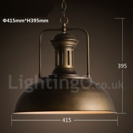 Lampada a sospensione retrò vintage in metallo a 1 luce